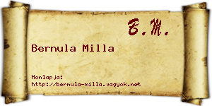 Bernula Milla névjegykártya